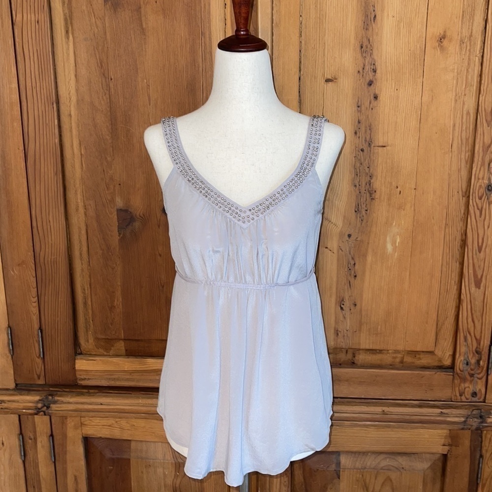 Ecote Urban Outfitters 💯 Silk grey Sleeveless Blouse Sz XS
